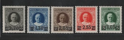 CIUDAD DEL VATICANO 1934 SCOTT #36-40 COMO NUEVO NUNCA ARTICULADO CON CERTIFICADO C.V. $2.900 Foto 1 de 3