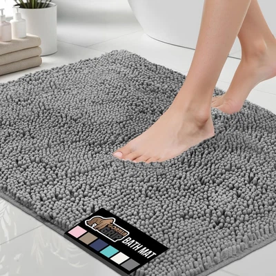 Alfombra de baño GORILLA GRIP, chenilla absorbente suave gruesa, microfibra de secado rápido M Foto 1 de 4