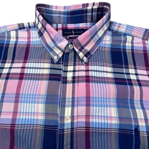 Polo Ralph Lauren Shirt Men 2XB Madras Plaid Oxford Cotton Button Down OCBD - Picture 1 of 11