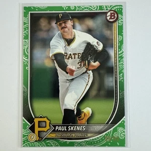 2025 Bowman - Paul Skenes - Green Parallel /99 - Pittsburgh Pirates - Pack Fresh - Picture 1 of 10