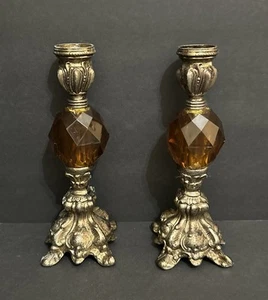 Kerzenständer Hollywood Regency Lucite Metall Schmuckguss Vintage 70er - Bild 1 von 24