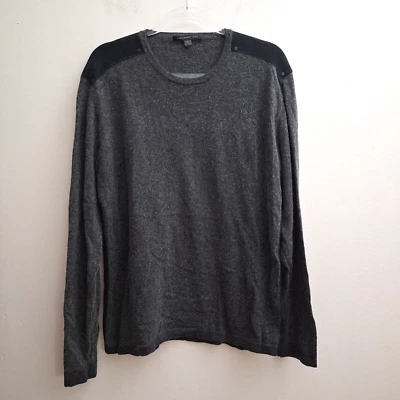 Suéter John Varvatos Lana Algodón Para Hombre XL Gris Negro Detalles Botones Pullover Foto 1 de 4