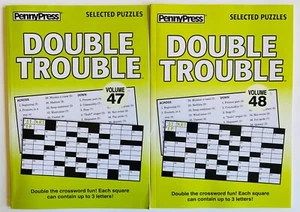 Lot of 2 DOUBLE TROUBLE Penny Press Selected Puzzles DELL Variety crosswords - Picture 1 of 5