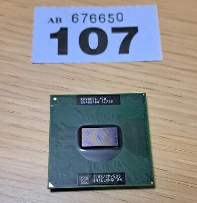 INTEL PENTIUM M 750 CPU - SL7S9 - 1.86GHz/2M/533MHz  (Socket PGA478) - Processor - Image 1 of 2