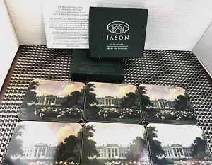 Vintage Jason Coasters (6) The White House 1914 John Ross Key Cork Back Peaceful - Picture 1 of 8
