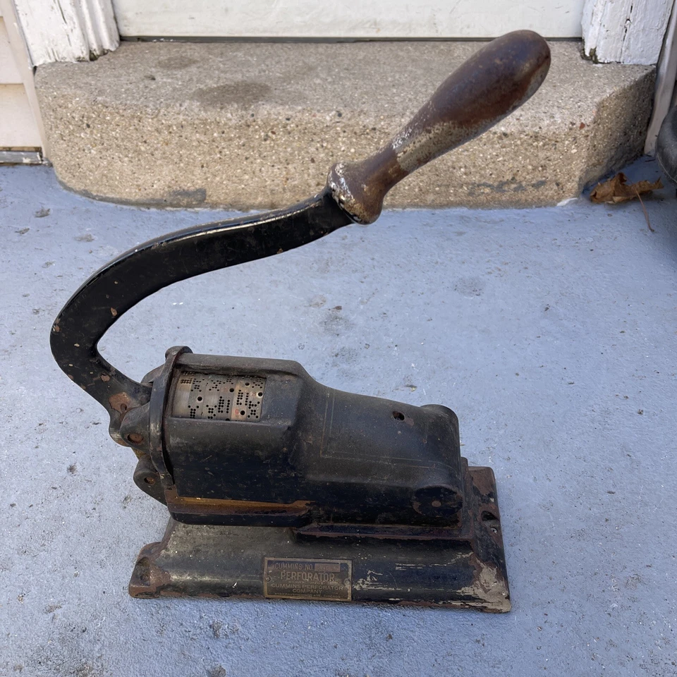 Antique cast iron American Perforating Co. CUMMINS ABA Canceling Machine.Working - Image 1 of 4