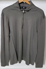 Calvin Klein Large Gray Cotton Long Sleeve Athletic Pull Over Zipper Sweatshirt