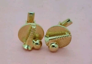 Cuff Links-Vintage-Gold Tone with Screw & Ball Attached Raee Unique Mechanic - Picture 1 of 4