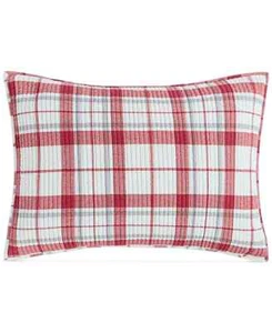 Martha Stewart Collection Windowpane yarn Dye Flannel Quilt Sham, Standard/King - Picture 1 of 2