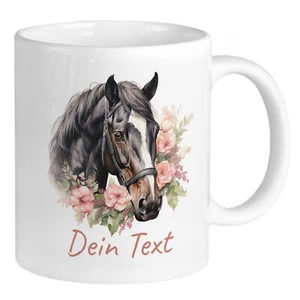 Personalisierte Pferde Tasse mit Namen, Namenstasse für Kinder und Erwachsene - Bild 1 von 6