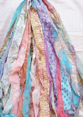 AMZ 42 Yards Sari Art Silk Ribbon Yarn Pastel Skeins for Journals, Scrapbooks - Image 1 of 4