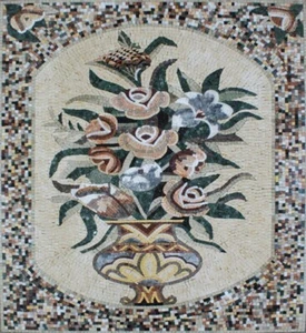 Florero Flor Colorido Decoración del Hogar Mármol Mosaico - Imagen 1 de 1
