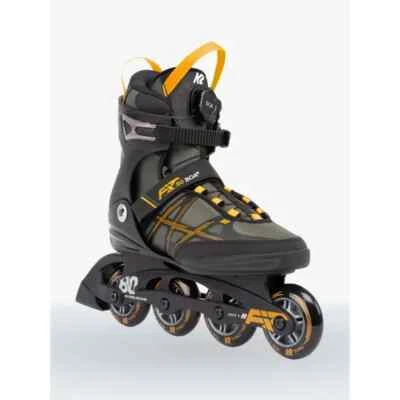 K2 Men's F.I.T. 80 Boa Inline Skates (Gray/Mustard) Size 12 US 46 EU FB - Image 1 of 4