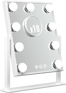 Rechargeable Vanity Mirror with 10X Magnification Hollywood Mirror Makeup Mirror - Picture 1 of 7