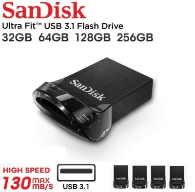 SanDisk Ultra Fit USB 32GB 64GB 128GB 256GB 3.0 Flash Drive Memory Stick Pen - Image 1 of 4