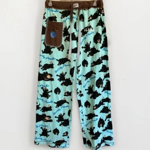 NWT Lazy One Womens XS Yoga Bear PJ Bottoms Lounge Sleep Pants 100% Cotton - Picture 1 of 9