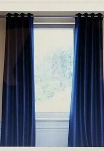 Hallman Solid Navy Blackout Thermal Grommet Single Curtain Lined Panel 50" X 84" - Picture 1 of 5