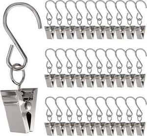 60 Stück Gardinenclips mit S Haken zum Aufhängen Party Lichterkette - Bild 1 von 5