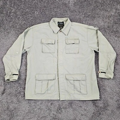 G Unit Shirt Mens 3XL Beige Canvas Riptstop Long Sleeve Heavyweight Pockets Y2K - Image 1 of 4