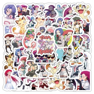 50X Team Rocket Stickers Pokémon James Jessie Meowth Laptop Decal Craft Graffiti - Picture 1 of 11