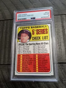 1969 Topps Checklist Mickey Mantle Pictured #412 PSA 4 - Picture 1 of 2