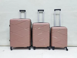 Suitcase Set of 3 PP Cabin Hard Shell Luggage Travel Trolley 4Wheel Lightweight - Picture 1 of 16