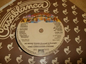 DONNA SUMMER BARBRA STREISAND- NO MORE TEARS ENOUGH IS ENOUGH VINYL 7" 45RPM CO - Picture 1 of 1