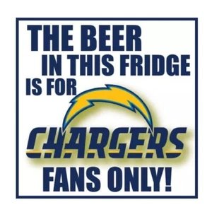 Los Angeles Chargers NFL Football Beer Fridge Warning Refrigerator Magnet - Picture 1 of 1