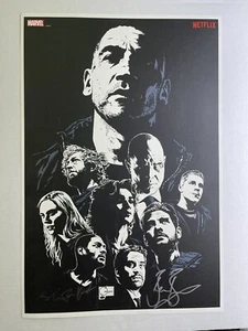 2017 Autographed Poster Marvel The Punisher Netflix 2 Signatures 16 x 24” SDCC - Picture 1 of 12