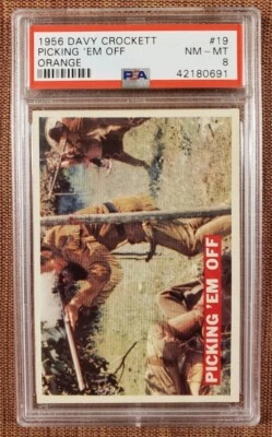 1956 Orange Davy Crockett #19 Picking 'Em Off Authentic Original PSA 8 NM/MT - Image 1 of 2