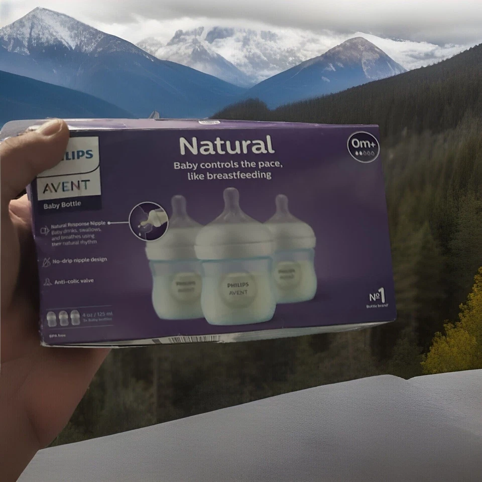 Biberón natural Philips AVENT con pezón de respuesta natural transparente 4 oz. Pack de 3 Foto 1 de 1