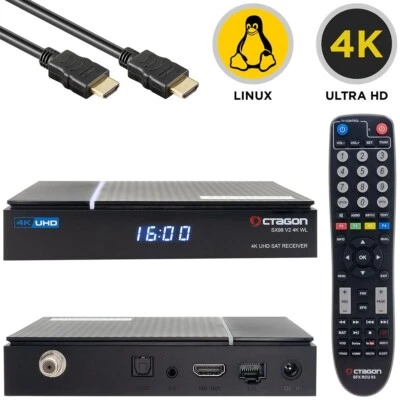 Octagon SX98 V2 4K WL Ultra HD Dual-WiFi CA Linux 1x DVB-S2 Sat IP-Receiver - Bild 1 von 4