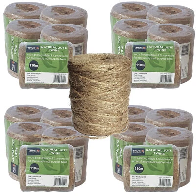 TRUE PRODUCTS Bulk 20 x Natural Jute 3 ply Twine String Garden Rustic Craft Biodegradable 110m