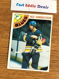 TOPPS NHL HOCKEY 1978-79 INGE HAMMARSTROM CARD 53 ST LOUIS BLUES EXCELLENT - Picture 1 of 2