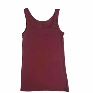 A New Day Womens Red Burgundy Tank Top Cami Size Medium Cotton Blend Sleeveless - Picture 1 of 6