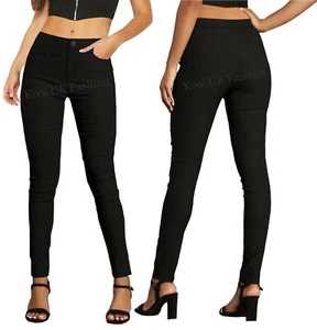 Niñas Pantalones Delgados Bolsillos Frontales Negros Escuela Mujeres Inteligentes Delgados Oficina Trabajo - Imagen 1 de 9