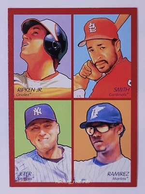 2009 UD Goudey 4 em 1 Red Ozzie Smith Hanley Ramirez Derek Jeter Cal Ripken Jr - Imagem 1 de 2