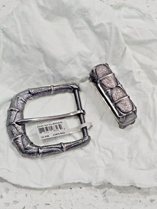 David Yurman Metal Gator Skin Tang Belt Buckle With Keeper (Sterling 925 Silver) - Picture 1 of 10