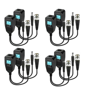 Full HD 4 Pairs CCTV Balun RJ45 to BNC BNC to CAT5e/CAT6/CAT7 New 2025 Version - Picture 1 of 15