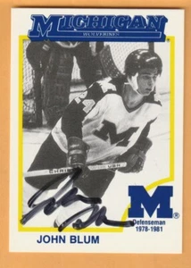 Tarjeta John Blum Michigan Wolverines 1991 firmada AUTO - Imagen 1 de 2