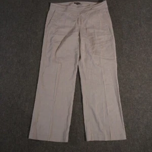 Eileen Fisher Pants Womens 10 Gray Pockets Chino Business Dress Linen Blend - Picture 1 of 12