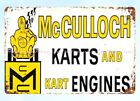 homme cave club art imprimés McCulloch karts et karts moteur métal panneau étain