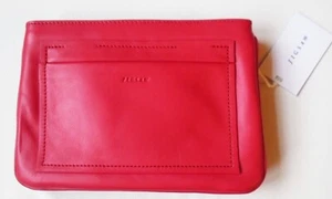 Jigsaw Tanvi Crossbody Bag coral red leather double compartment New Tags BNWT - Picture 1 of 10