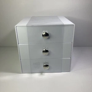 iDesign 3-Drawer Plastic Vanity Organizer, Compact Storage Drawers WHITE - Picture 1 of 6