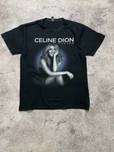 Vintage Celine Dion Live 2018 Tour T-Shirt Black Double-Sided Print Size S - Picture 1 of 7
