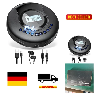 Bluetooth-CD-Player mit LCD | Anti-Shock | 2000mAh Akku - Bild 1 von 4