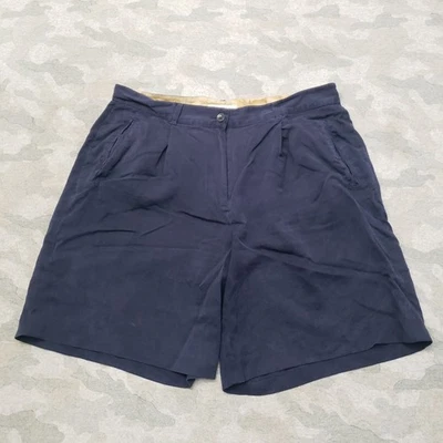 Shorts femininos Tommy Bahama 12 bolsos azuis de seda - Imagem 1 de 4