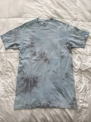NEW Custom Tie Dye T Shirt Men’s Medium Light Blue Grey Multicolor Tee Crewneck - Image 1 of 2