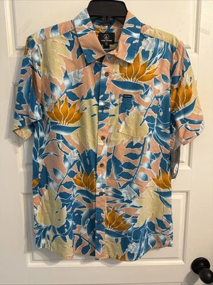 Volcom Shirt Mens Small Leaf Pit Floral Short Sleeve Button Up Casual - Image 1 of 4