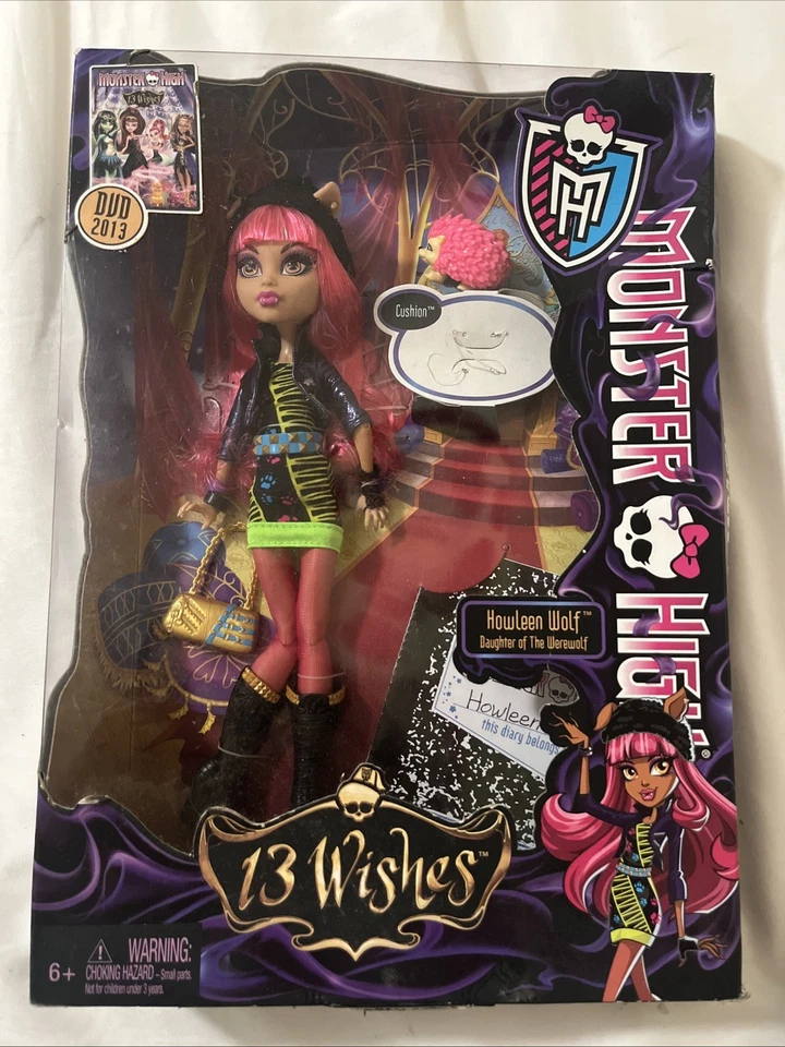 Muñeca Monster High Mattel 2012 13 deseos Howleen Wolf con erizo mascota “cojín” Foto 1 de 4
